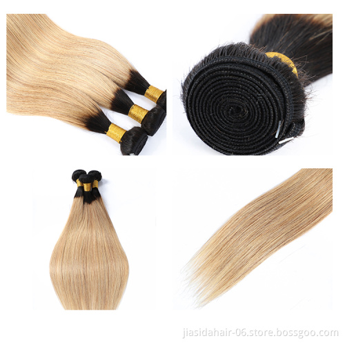 T1b27 Luxury cuticle aligned Hair Free Sample Raw Mink Virgin Remy Hair Blond Color with Closure and Bundles Human Hair